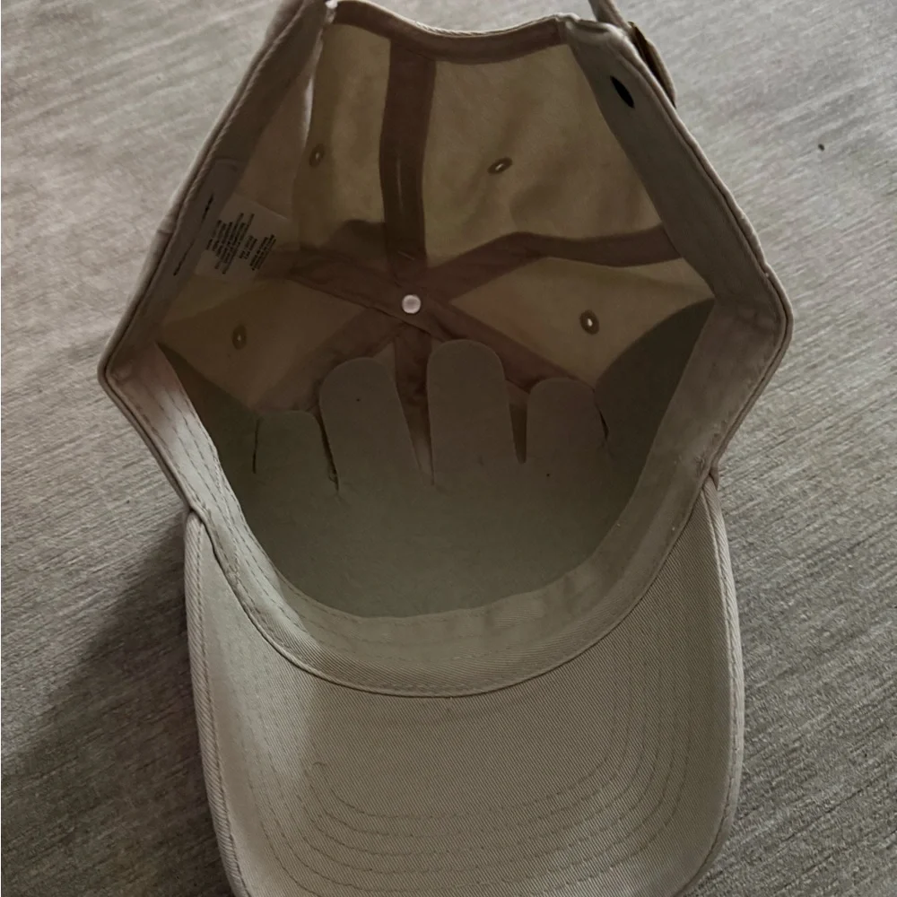 Life Is Good Beige Baseball Cap with American Flag Patch
